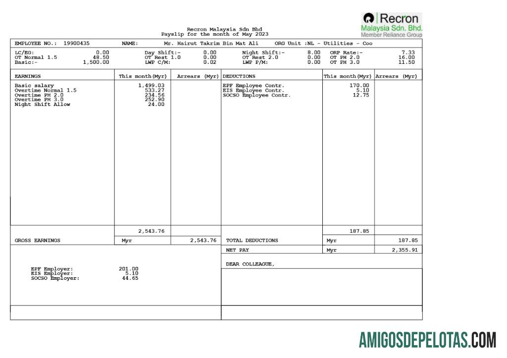 Para download Modelo de recibo de pagamento Recron Malaysia em formatos Word e PDF.pdf, 1
